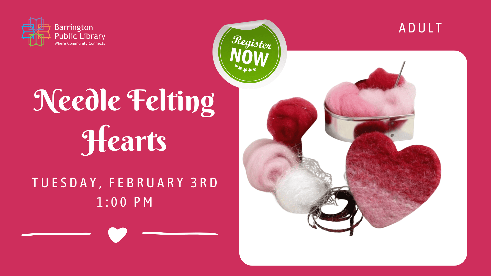 adult needle felting hearts (presentation)