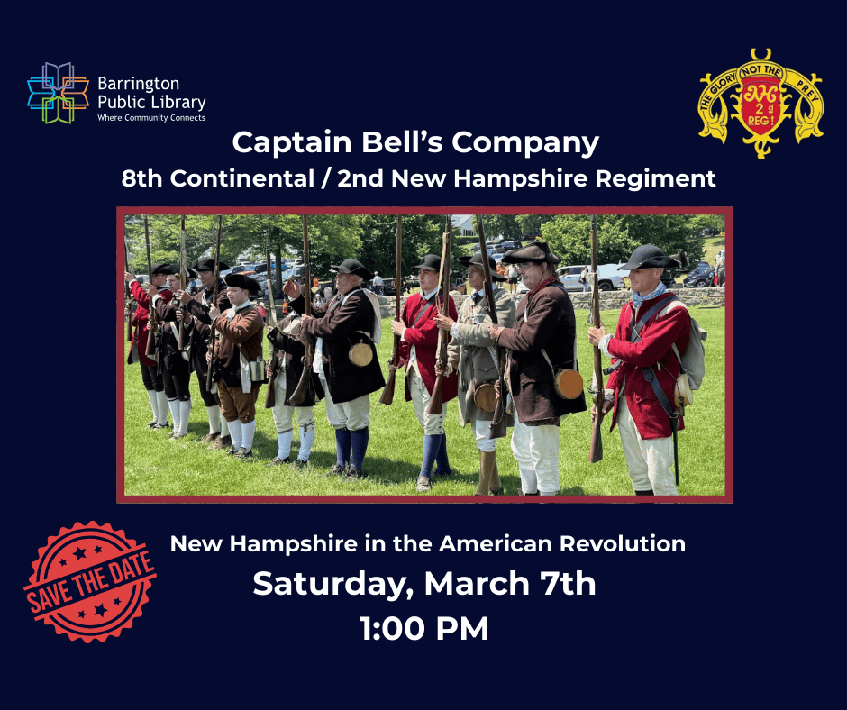 new hampshire in the american revolution saturday, march 7th 100 pm (facebook post)