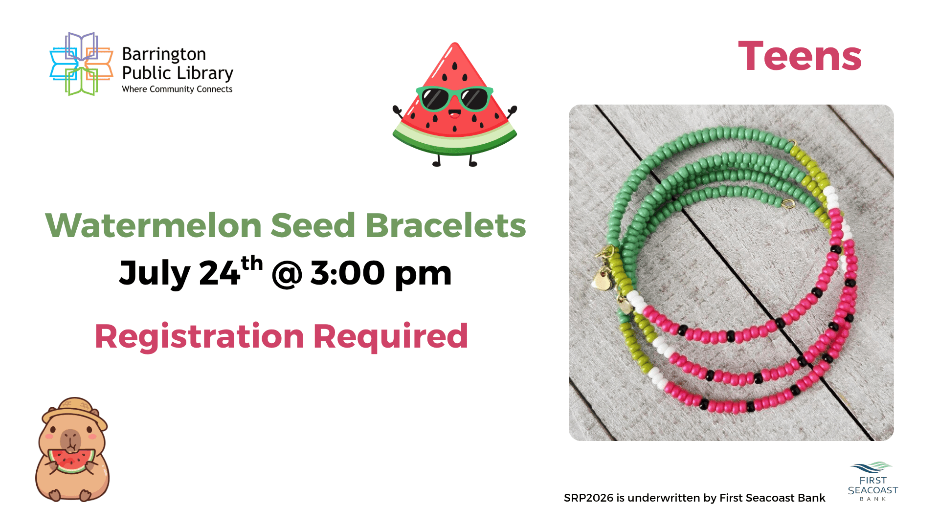 watermelon seed bracelets (presentation)