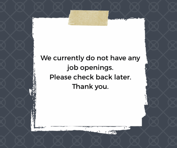 we are not hiring